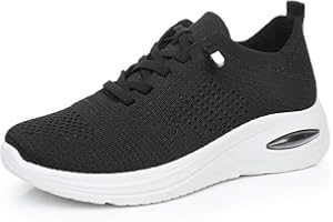 SMTSEC Chaussures De Course Femmes Chaussures De Marche Orthopédiques Diabétiques Hallux Valgus Chaussures Légères Respirantes Plateformes De Formation, Chaussures De Jogging en Extérieur,Black-39 EU