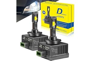 GBrite - 2x M13X D3S LED HEADLIGHT BULBS UPGRADE FOR FACTORY XENON HEADLAMPS 9000LM, 6000K PURE WHITE CANBUS ERROR FREE