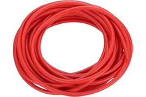 PATIKIL 26 Ft(8M) Tubo in Gomma di Lattice Naturale, 1/8"(3mm) ID x 1/4"(6mm) OD Elastico per Frombola Tubazioni in Gomma per Esercizi, Stretching, Laboratorio, Tubi per Casa, Rosso