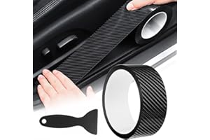 Car Door Sill Protector JPGhaha 5D Carbon Fiber Door Guard Bumper Protector Wrap Film Sticker Black Universal Reducing Scuff PVC for Cars Trucks SUV Motorbike