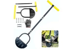 RIRIDAMAI Bordatore Manuale per Prato con Manico 107cm, Strumento per Bordatura Prato, Bordatrice a Denti di Sega con Impugnatura a T, Bordatrice per Prato a Mezza Luna, Per Prato, Giardino o Marciapiede