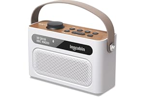 Inscabin M60 Portable Speaker Dab/Dab+ Digital FM Wireless with Bluetooth/Stereo Sound/Dual Speakers/Dual Alarm Clock/Rechargeable Battery/Beautiful Design (White)