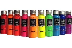 Resin Pro - Pigmentos de neón - Kit de pigmentos impresionantes mixtos, compatibles con resinas epoxi, poliuretano, acrílico, pintura, creación artística, Decoupage - Multicolor, 10 x 10 gr