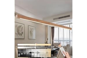 YYUTLUO Lámpara De Araña Cuboides De Madera, Luz Regulable Con Control Remoto, Cable Colgante Ajustable De 150cm, Diseño Minimalista Moderno Led, Sala De Estar, Comedor, Cocina (Color Madera 120cm)
