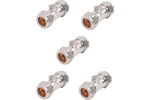 22.5 TEAM CONTROLS TC Isolation Valve Chrome Isolating Valve 15mm Compression WRAS Approved Pack of 5