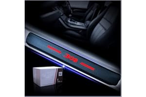 Muchkey Seuil de Porte Voiture Fibre de carbone Réfléchissant Autocollant Pour Peugeot 308 Protection de seuil de porte de voiture Styling 4 Pièce Rouge