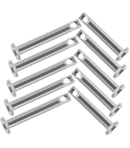 uxcell Lot de 6 goupilles de chape à trou unique – 10 mm x 50 mm à tête plate en acier massif zingué