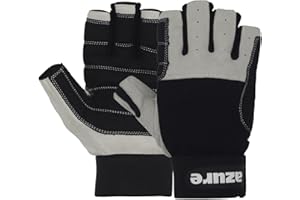 Azure Premium Quality Strong AMARA Black Sailing Enforced Palm Breathable Best Gloves Skiing Riding Running Hiking Fishing Sailing Indoor-Outdoor C/F