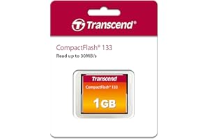 Transcend Scheda CompactFlash 133 da 1 GB (CF Card), fino a 30 MB/s, supporta la modalità Ultra DMA 4 con memoria MLC NAND, ideale per DSLR entry-level - TS1GCF133