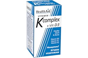 HealthAid Vitamin K Complex Plus VIT D3 New Menaquinone MK7-30 Tablets