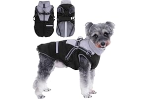 AISUOWA Manteau Chien:Manteau Chien Hiver Imperméables Manteau pour Chien avec Harnais pour Petits Chiens Moyens Chiens Grands Chiens -Durable et Lavable en Machine