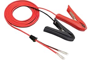 Hoembpn 1,8M Autobatterie Klemme Verlängerungskabel 18AWG, 12V/24V Batterie Anschlusskabel, Batterie Schnellanschlusskabel mit Krokodilklemme