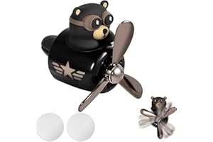 SAVITA Bear Air Vent Clip, Bear Car Air Freshener Scents Cute Rotating Car Diffuser Decorations Interior Aesthetic Car Air Freshener Propeller Vent Clip for Women Men