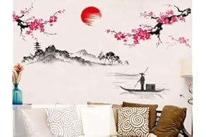 Utopiashi Style Chinois Sakura Roses Japonais Cerisier Decor Mur Autocollant Decor