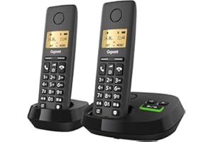 Gigaset PURE 120A Duo - Due cordless con Segreteria - Display Illuminato, Nero Antracite [Compatibile in IT, DE, FR, NL, BE, CHE, AUT]