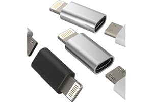 ZOYUZAN Adattatore Micro USB Lightning (3 Pack) per iPhone 14 13 12 11 Pro Max 7 8 Plus X SE XS XR Per iPad Air Mini Presa Micro USB Femmina Cavo per Apple Maschio Spinotto Convertitore Cavi Jack Accessori