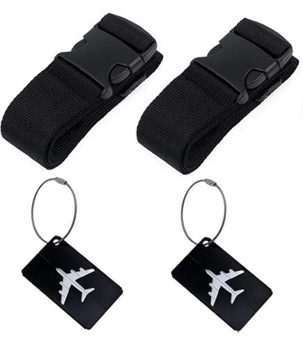 5er Set Kofferanhänger - Praktische Reiseetiketten Mit Verstellbarem Band Für Gepäck & Taschen