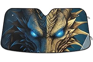 ODAWA Auto Windschutzscheibe Sonnenschutz Blaue Augen Faltbar Sonnenschutz Blockiert UV-Strahlen Sonne Hitzeschutz 139,7 x 70,1 cm