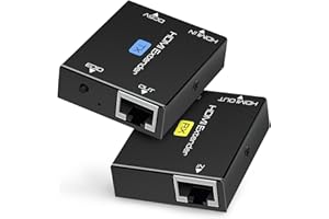 Ozvavzk HDMI Extender 200ft Over Cat5e/6/7 Ethernet Trasmettitore HDMI Ricevitore Supporto 1080p 3D HDCP EDID POC (Solo bisogno di alimentazione TX per lavoro)