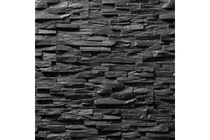 REBEL OF STYLES Paneles de poliestireno expandido/Benevento negro/revestimiento de piedra/decoración para paredes/azulejos/revestimiento para paredes (negro)