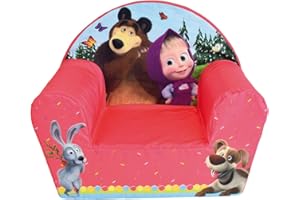 Fun House Masha ET MICHKA Fauteuil Club Origine France Garantie pour Enfant L.52 x P.33 x H.42 cm 713340 Sillón Origen Francia (52 x 33 x 42 cm), Espuma, niño
