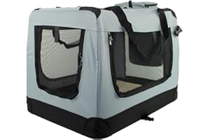 Mobiclinic® Pets, Trasportino per cani e gatti, Trasportino per animali domestici, Balú, Taglia M, Marchio europeo, Supporta 10kg, 57x38x44cm, Con finestra a rete, Ventilazione, Pieghevole, Grigio