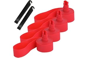 QitinDasen 4Pcs Premium PVC Antiforatura Nastro, 700C Bike Rim Strip Rim Tape Liner, Bicicletta Protettore dei Pneumatici Antiforatura Fodera Tubo Interno Cinghia, con 2Pcs Pneumatici Leva (Rossa)