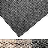 Moderner Teppich in Premium Sisal Optik | ausgezeichnet mit GUT-Siegel | pflegeleichtes Flachgewebe | viele Größen (anthrazit, 200x240 cm)
