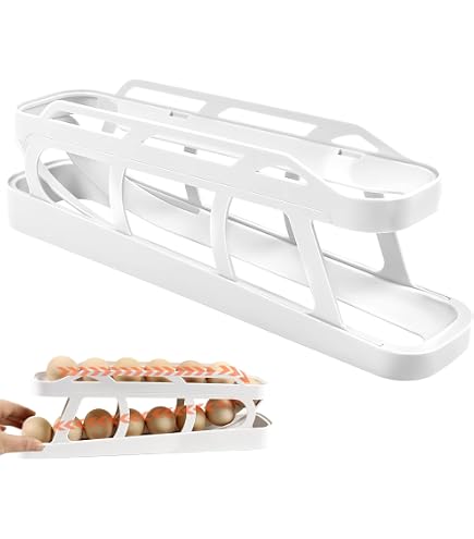 BDHYYM Distributeur Oeuf Frigo, Rangement 2 Niveaux, Boite Contient 12 Gros Oeufs