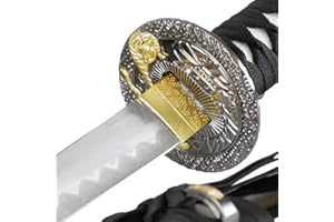 Epic Swords Katana Black Tiger Samuraischwert Deko stumpf mit Schwertständer und Zubehör