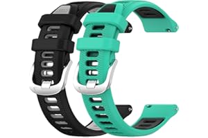 Huabao 22mm Bracelet Compatible avec Garmin Forerunner 265 / Garmin vivoactive 4,Ajustable Silicone Sport Band Remplacement Bracelet