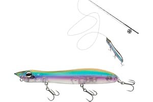 GOERPN Leurre Popper Flottant Artificiel Pêche Topwater Leurres pour Mer et Eau Douce Pêche au Lancer Attire Lucio, Black Bass, Bar, Truite Hameçons Triples 125 mm 17.5 g