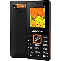 Adcom J1 Voice Changer Dual Sim Mobile Phone with Wireless FM Radio (1.8 inch Display, 1050 mAh Battery, Black/Orange)