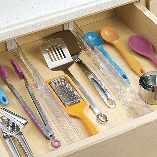 InterDesign Linus Verstellbarer Schubladenteiler, für Kommode oder Küche, 2 Stück, durchsichtig - 4