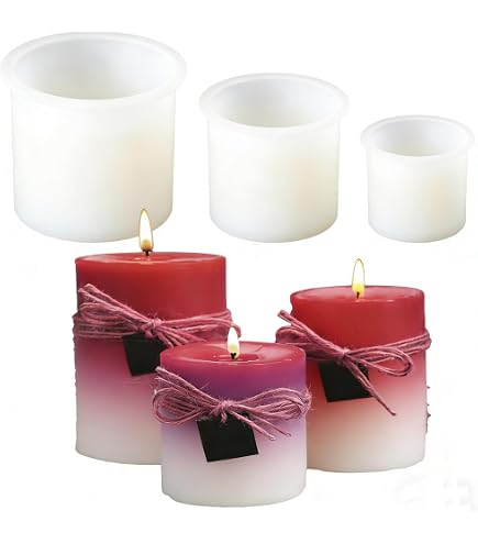 Stampo per candele in silicone 3D, grandi fiori, cilindrici, in silicone, per candele, per lavori di artigianato