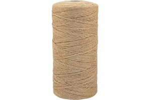Hilpaty Cuerda de Yute Natural 1mm 500M Cordel Bramante para Jardinería, Decoración, Embalaje, Bricolaje, Floristería