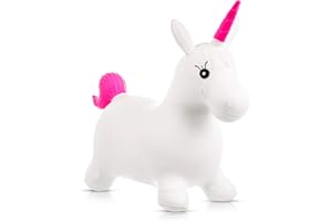Hillington ® Children’s Inflatable Unicorn Space Hopper - Jumping Hopping Bouncer Toy For Kids - Outdoor & Indoor Animal Ride On Toy - With Pump Included - Great Fun for Kids Bouncing
