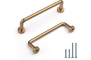 9BUILD Lot de 6 Doré Poignee de Meuble Entraxe 96mm Cuisine Poignée Alliage de zinc Meuble Poignet de Porte Cuisine Poignées pour Placards Poignet Meuble Cuisine EU0025