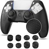 Aputue PS5 i&ccedil;in Kumanda Kılıfı, Silikon Kapak Kılıfı Kılıfı, 8 Başparmak Tutma Kapağı ile PS5 Dualsense Kumanda İle Uyumlu, &Ccedil;