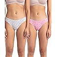 Jockey SW01 Women's Medium Coverage Super Combed Cotton Elastane Stretch Mid Waist Bikini with Concealed Waistband and Stay Fresh Treatment (Pack of 2_Colors & Prints May Vary)