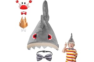 AUNGKWANG 2 Piezas Sombreros Fiesta Halloween, Disfraz Gracioso, Sombrero de Cangrejo Traer Pajarita para Adulto Niños y Chico Chica Cosplay fiesta de carnaval