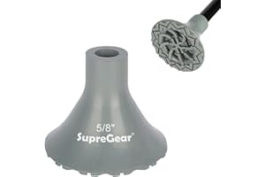 supregear Wkładka do Laski, 16 mm Ekstremalnie Chwytne Antypoślizgowe Wkładki Gumowe do Lasek Wszystkie Tereny Podpórka do Laski Składanej Laska Offsetowa Quad Pod/Tripod Akcesoria, Szary