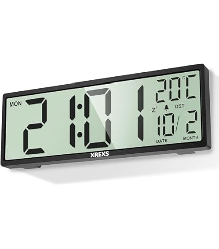 Sukeen Digitale wandklok, 13 inch digitale klok, led-wandklok, digitale wandklok met afstandsbediening, digitale wekker met timer en countdown, datum, week, temperatuur, dimmen, voor slaapkamer