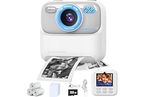 masterbee Sofortbildkamera, Kinderkamera Geburtstagsgeschenke für Mädchen und Jungen, Digitalkamera Kinder Spielzeug, 1080P HD Video, Geschenk Mädchen, Geschenk Jungen 3 bis12 Jahre (Whit)