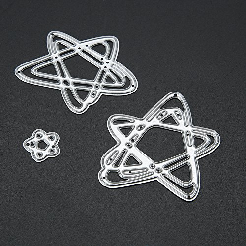 Amazingdeal365 3PCS Sterne Metall Form Stanzschablonen Schablonen Schneiden DIY Dekor Sammelalbum Karten Buchzeichen Lesezeichen als Geschenk für Freunde Geburtstag Kinder,Kindergarten Hobby Schule Handarbeit Unterricht usw. Ein tolles Geschenk! - 7