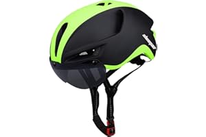 Shinmax Kask rowerowy dla dorosłych, ze światłem USB, kask rowerowy z magnetycznym wizjerem, certyfikat CE, regulowany, lekki kask rowerowy dla mężczyzn i kobiet, z torbą do przechowywania, 57-62 cm