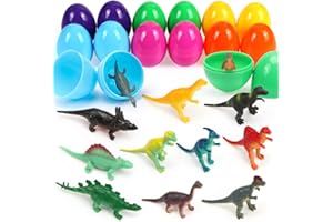 Sprinlot Oeufs de Pâques Remplir, 12 Pièces Oeufs Jouet Enfant, Dinosaure Jouet Paques, Paques Oeufs Surprise, Cadeaux de Pâques pour Enfants