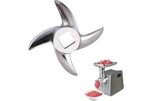 HELWEET Cuchillas para Picadora, Cuchillas Maquina de Picar Carne, Cuchilla Picadora de Carne, Cuchilla para Picadora de Acero Inoxidable, Recambio de la Cuchilla Profesional para Carne en Forma de Cruz(12#)