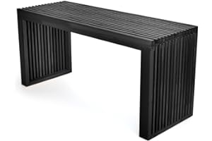 APRTAT Bamboo Dining Bench,Indoor Storage Bench Wood | Kitchen & Living Room Furniture-Black-35.43L x 12.99W x 16.93H in