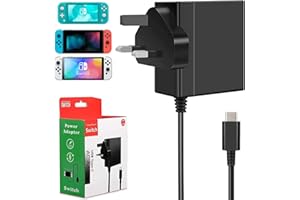 SEMAIKI Charger for Switch & Lite & Oled, AC Adapter Charger with 5ft USB Type C Cable, Power Supply 15V 2.6A Fast Charging Kit for Switch/Switch Oled Model, Supports TV Mode and Dock Station